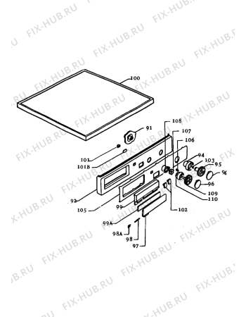 Взрыв-схема стиральной машины Castor CMF85I - Схема узла Control panel and lid